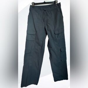 Honey Peach Wide Leg Ladies Black Cargo Pants
